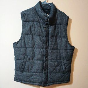 NWT ~ Men's Banana Republic Factory Blue Heather Quilted Vest (Size:  XL)